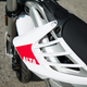 The key is neatly recessed into the plastics of the bike.